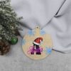 Personaliziran božični okrasek iz vezane plošče ali pleksi, premer 10 cm, UV-tisk.