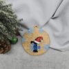 Personaliziran božični okrasek iz vezane plošče ali pleksi, premer 10 cm, UV-tisk.