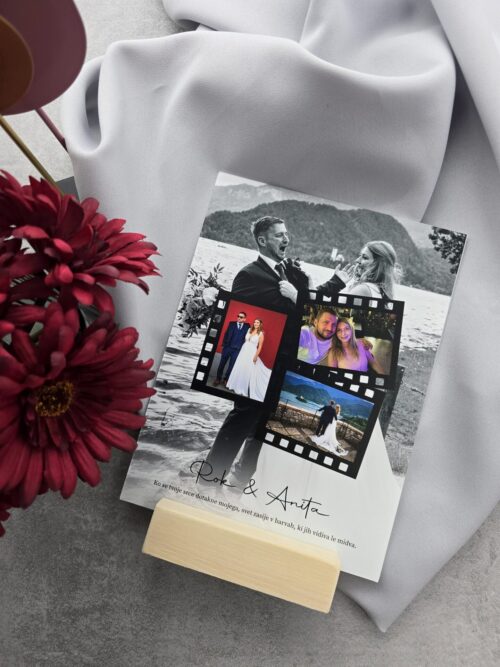 Personalizirana slika z osebnimi fotografijami in besedilom.