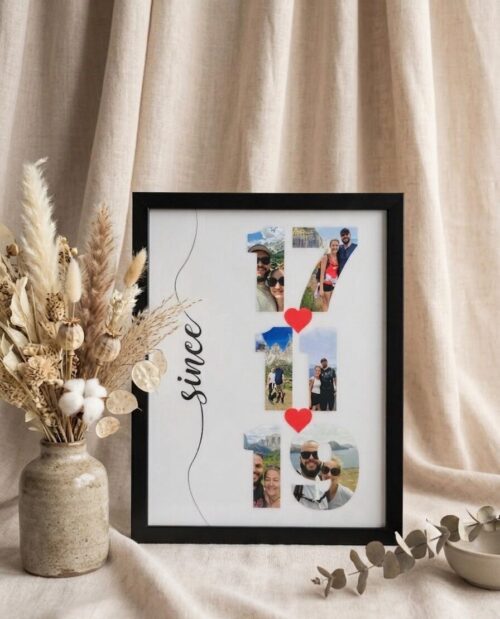 Personaliziran okvir z datumom obletnice in fotografijami, 18x24 cm