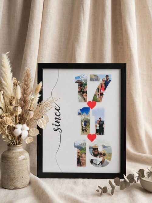 Personaliziran okvir z datumom obletnice in fotografijami, 18x24 cm