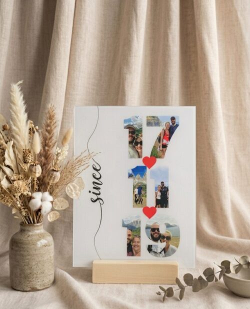 Personaliziran okvir z datumom obletnice in fotografijami, 18x24 cm