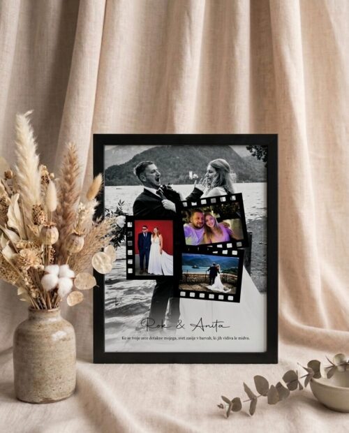 Personalizirana slika z osebnimi fotografijami in besedilom.