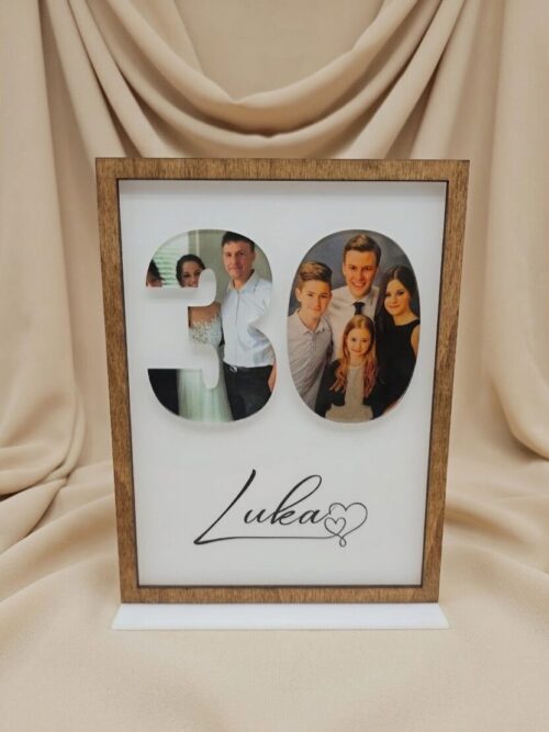 Personaliziran foto okvir s starostjo po izbiri in fotografijo